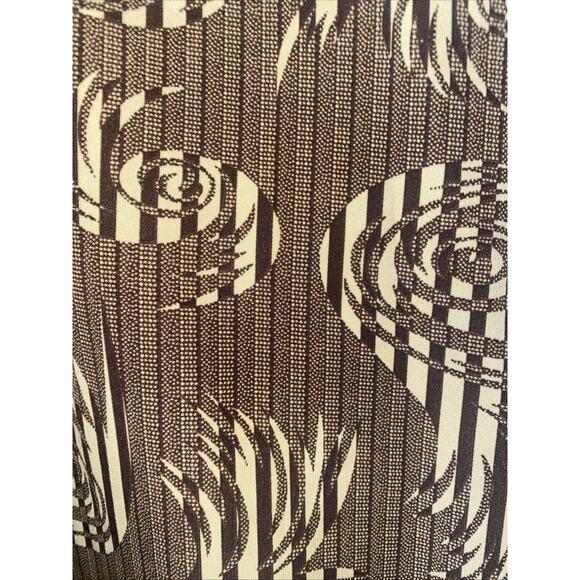 Vtg Maltos Men's Rave Disco 70s Button Down Shirt Brown Tan Floral Stripes LRG - Picture 8 of 8